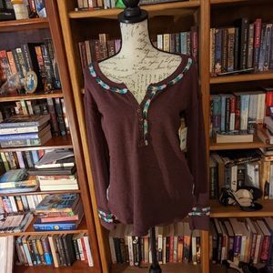 free people burgundy ribbed long sleeved v neck top small